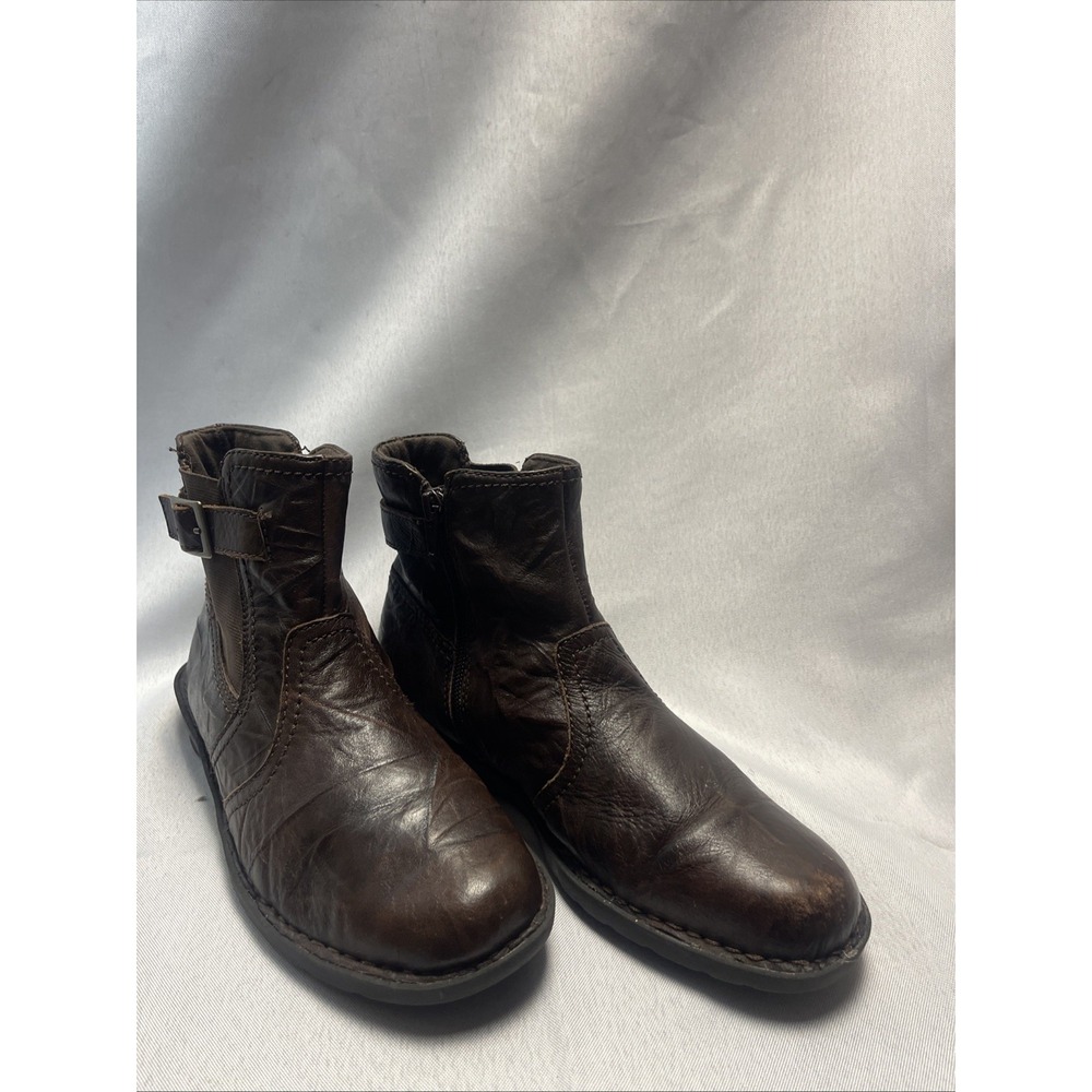 Clarks Collection Boots Womens 7.5 M Side Zipper Brown Lined